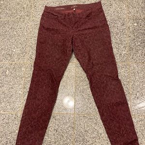 Ann Taylor Loft burgundy corduroys modern skinny